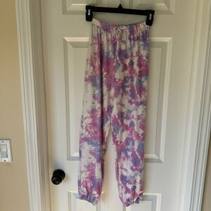 Jenna & Jessie Tie Dye Jogger Pants -‎ Girls Sz 12 - Pink Purple White